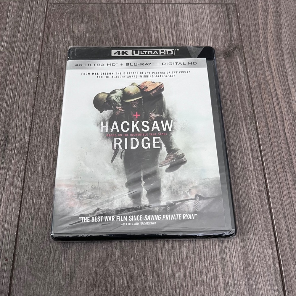 Hacksaw Ridge 4K Ultra HD Blu-ray Digital HD Mel Gibson Andrew Garfield New